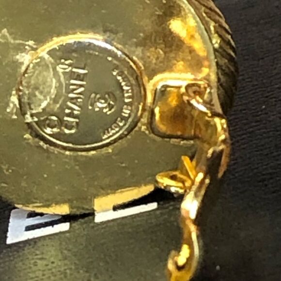 CHANEL Gold Pearl Crystal Accent Statement Earrings w/ Orig Box - Picture 6 of 17